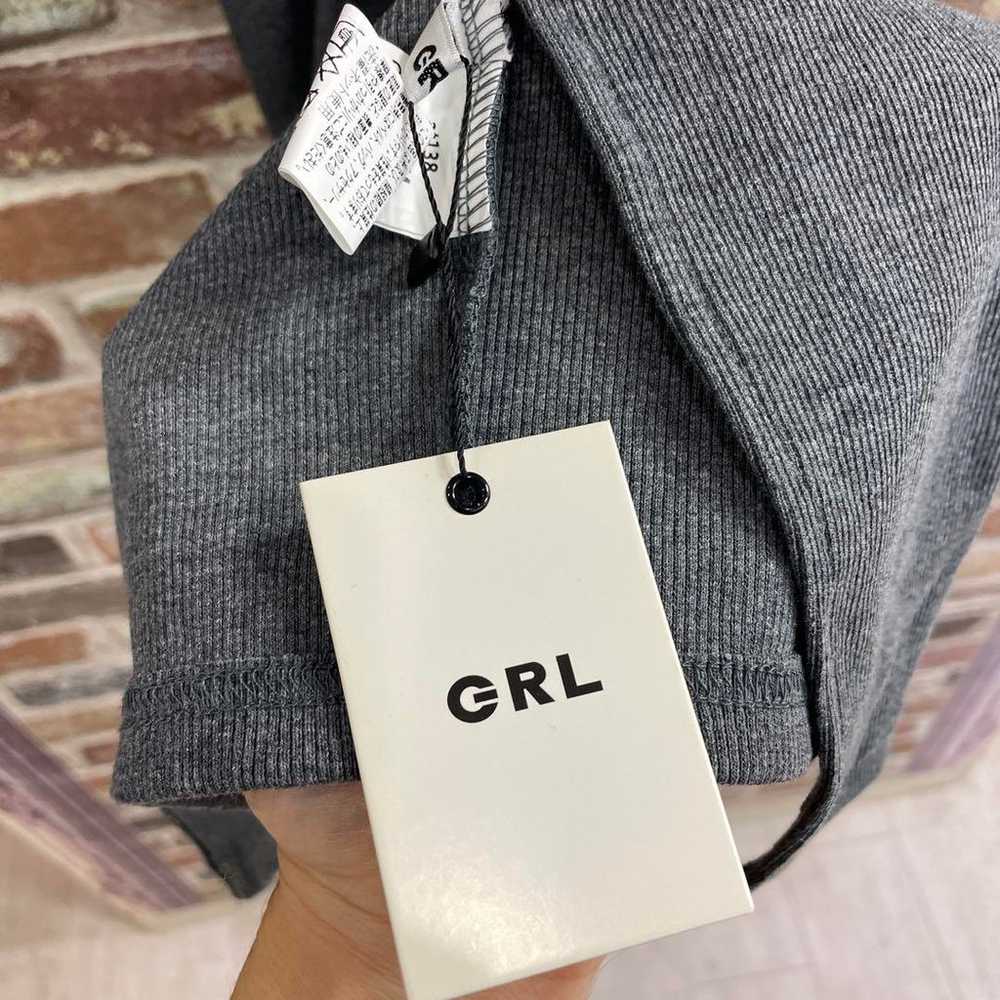 GRL Grail Gray V-Neck Long Knit Dress - image 7