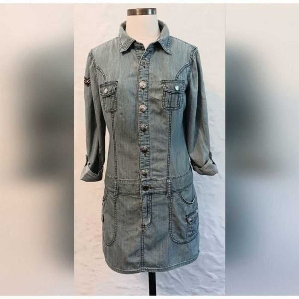 Baby Phat Drop Waist Denim Mini Dress Sz 5 Small - image 9