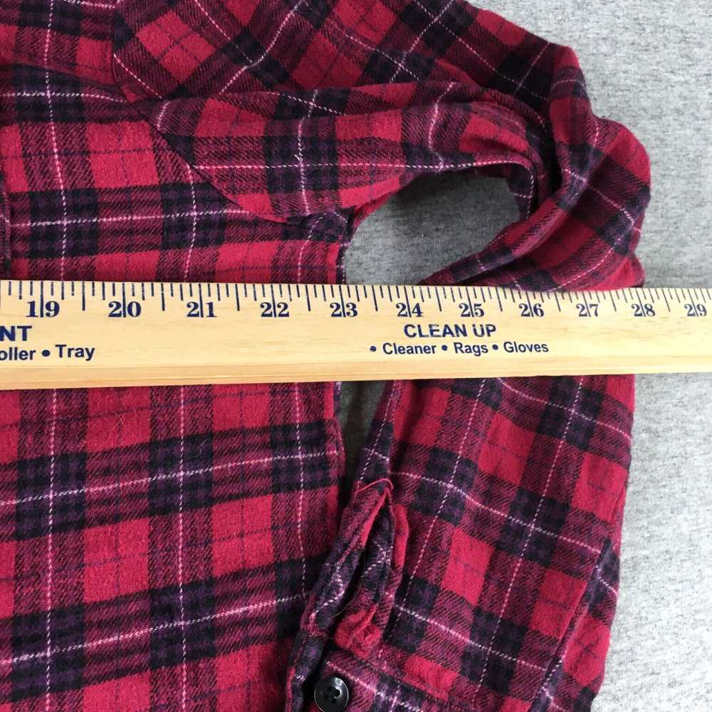 Vintage Cozy Black Red Plaid Flannel Womens Large… - image 2