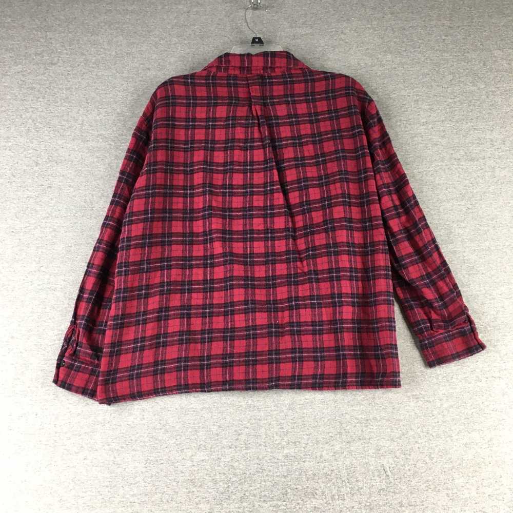 Vintage Cozy Black Red Plaid Flannel Womens Large… - image 5