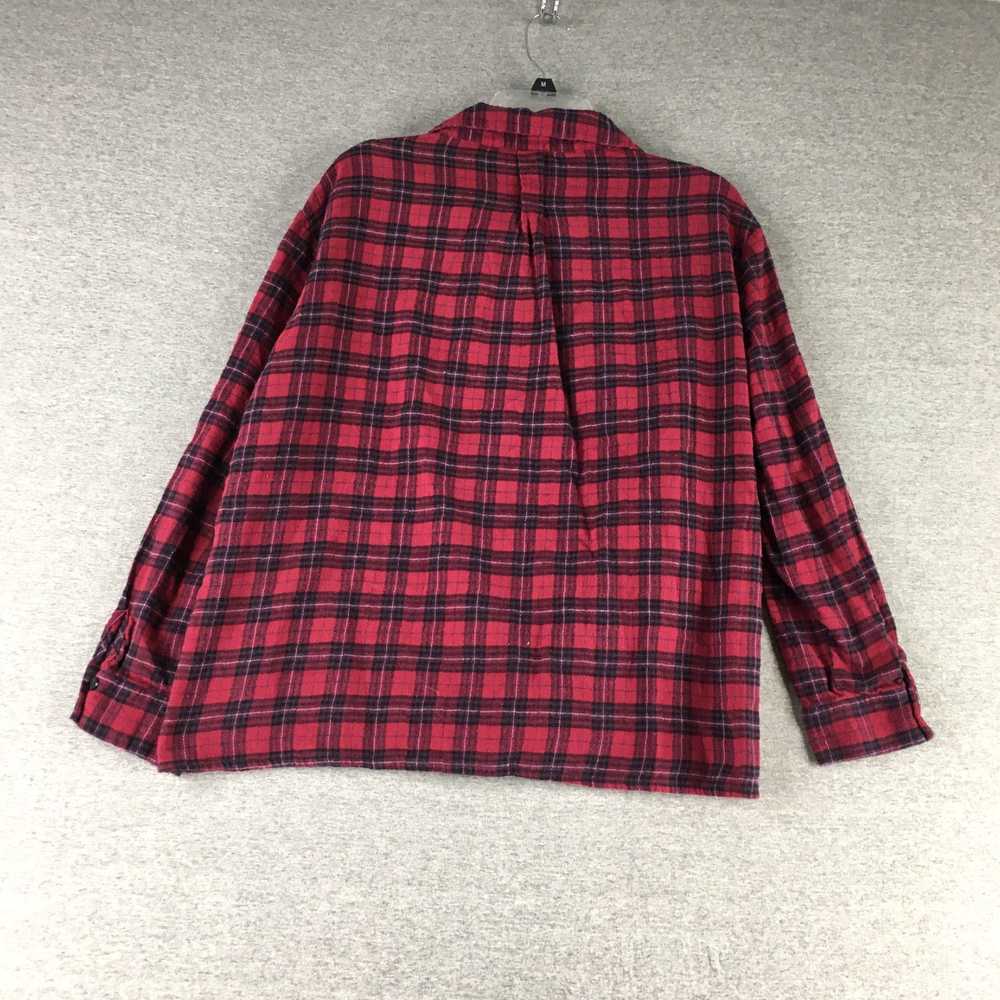 Vintage Cozy Black Red Plaid Flannel Womens Large… - image 6