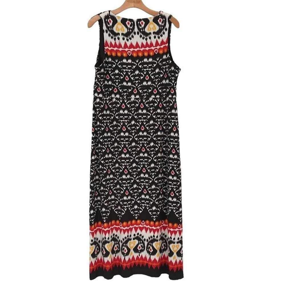 Chico's 2 Brown Orange Print Maxi Dress Tribal Ik… - image 5