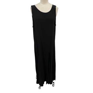 Eileen Fisher Dress Sleeveless Black Textured Rayo