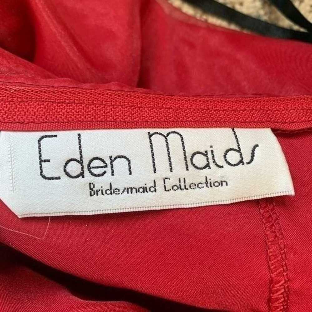 Vintage Eden Bridals Dress Red Strapless Corset B… - image 8