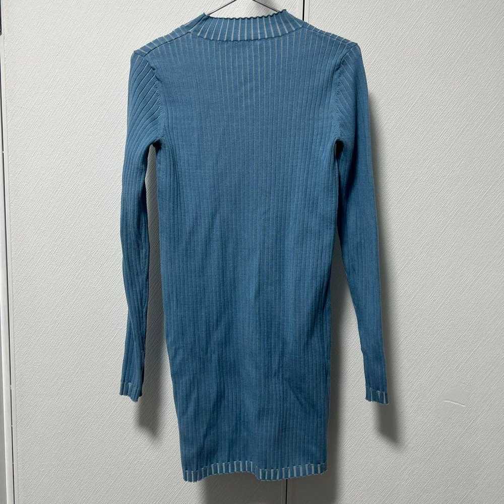 SLY Ribbed Long Sleeve Mini Dress Blue - image 5