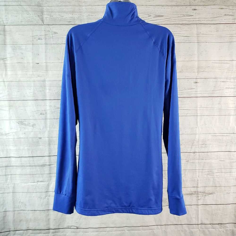 Adidas Solid Blue Long Sleeve Thumbhole Pullover … - image 5