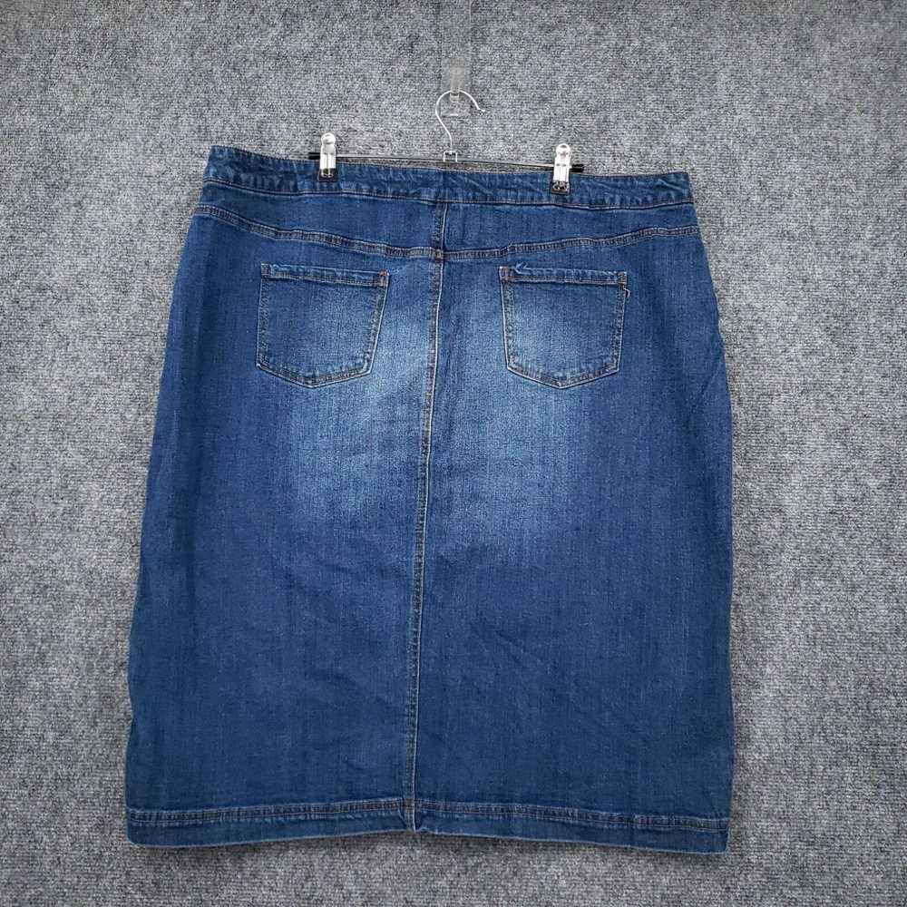 Vintage Ashley Stewart Skirt Womens 20 Blue Denim… - image 2