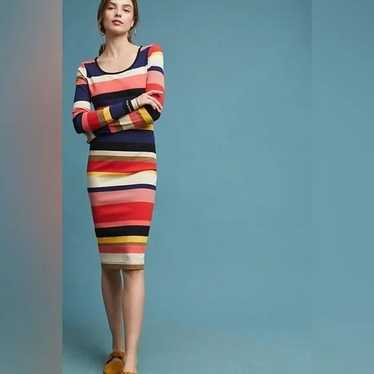 Anthropologie Vivid Stripe Column Dress by Plenty 