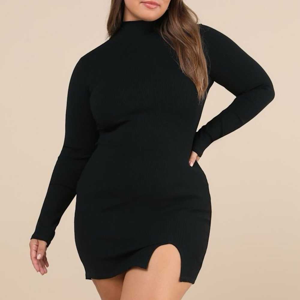 Lulus Size XL Long Sleeve Bodycon Dress Black Swe… - image 2