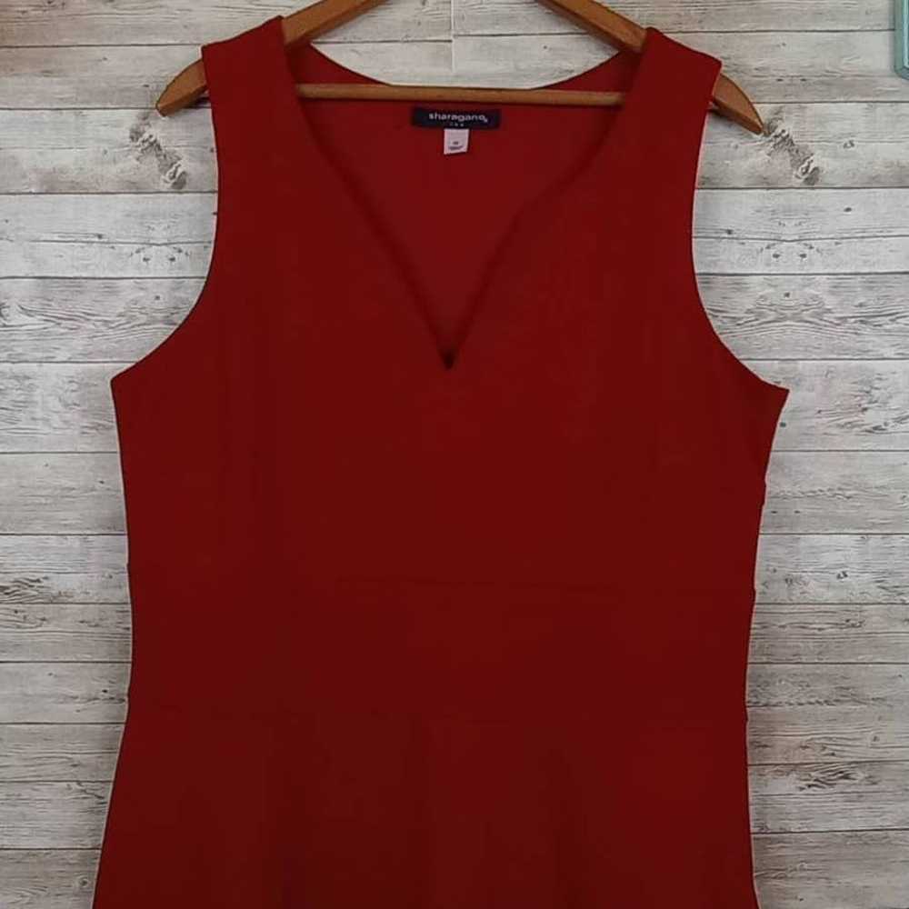 Sharagano Crimson Sleeveless Dress Size 16 - image 5