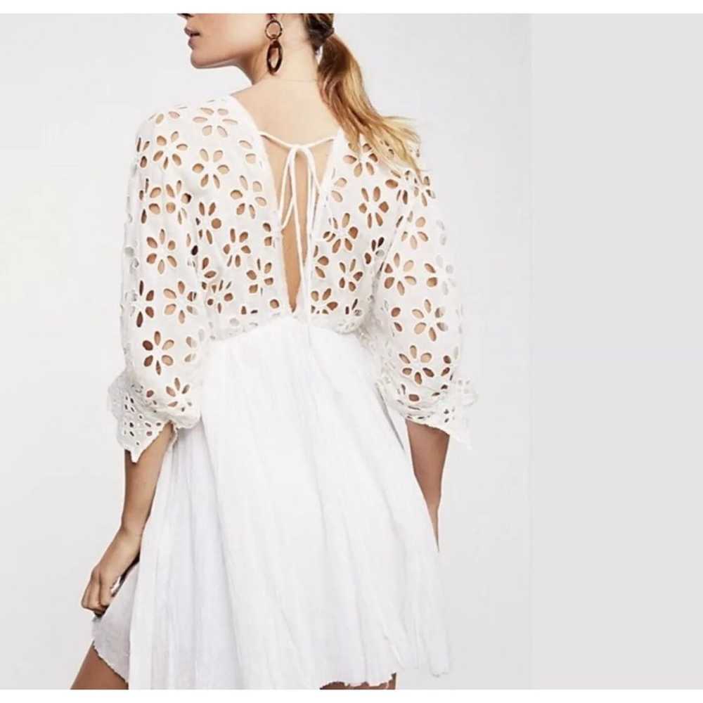 FREE PEOPLE Bella Note White Dress Eyelets Babydo… - image 5