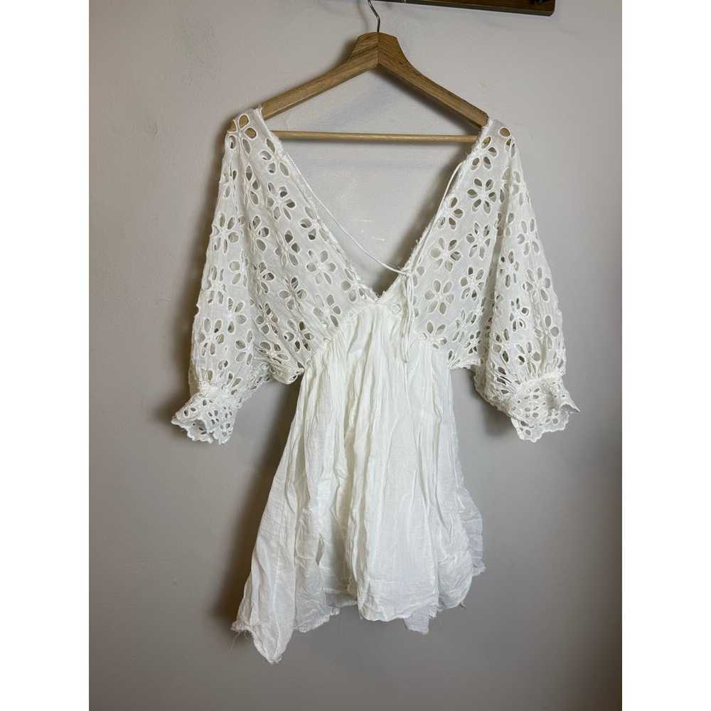 FREE PEOPLE Bella Note White Dress Eyelets Babydo… - image 6