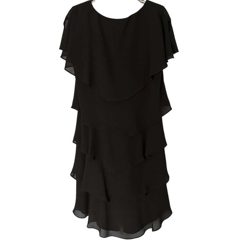 Patra Black Chiffon Layered Ruffle Shift Dress Wo… - image 4