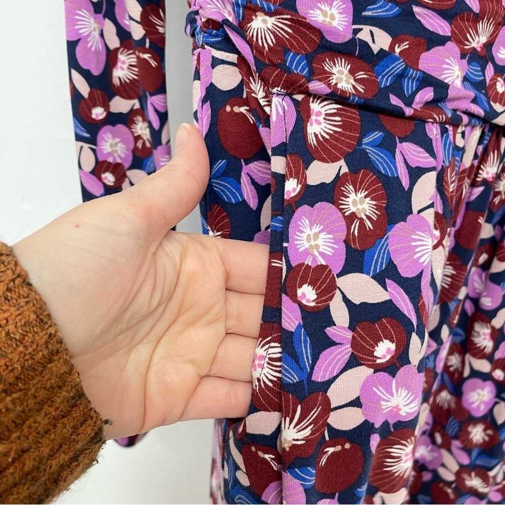 Boden Pink & Purple Floral Long Sleeve Shift Dres… - image 7