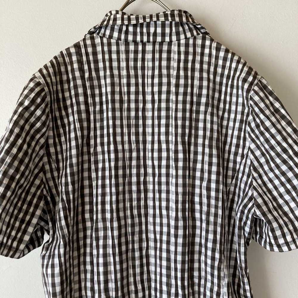 BELLE MIYAKO Open-Collar Shirt Dress - Checkered … - image 10