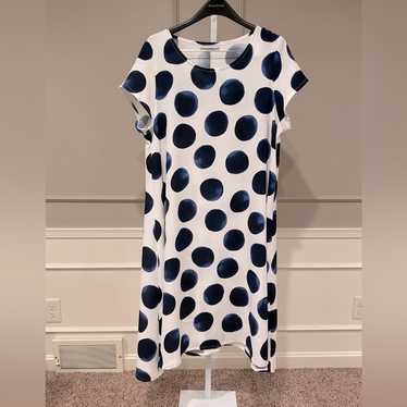 Bryn Walker dress blue white L polka dot oversize… - image 1