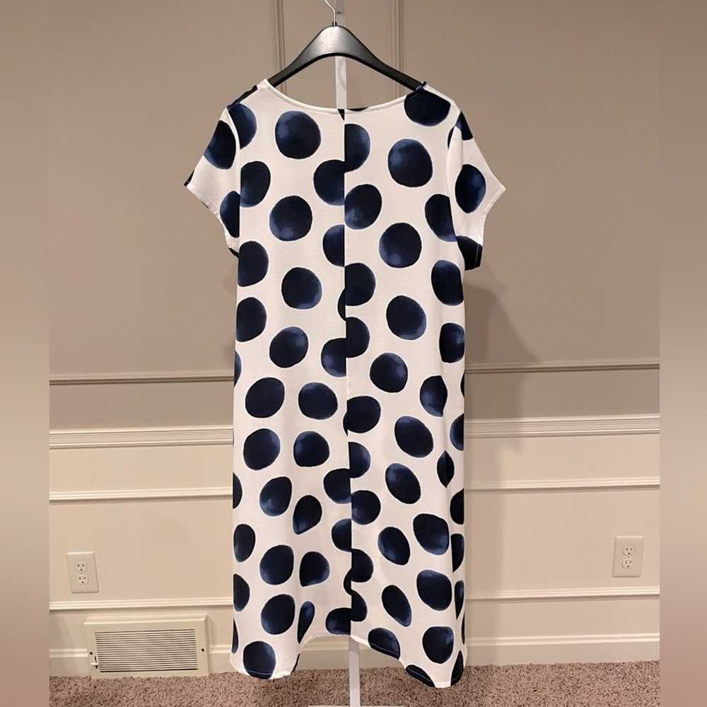 Bryn Walker dress blue white L polka dot oversize… - image 6