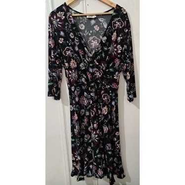 Leota Womens Xl Faux Wrap Knee Length Shift Dress… - image 1