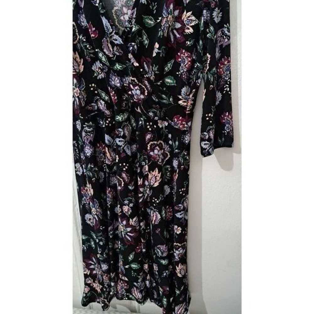 Leota Womens Xl Faux Wrap Knee Length Shift Dress… - image 5