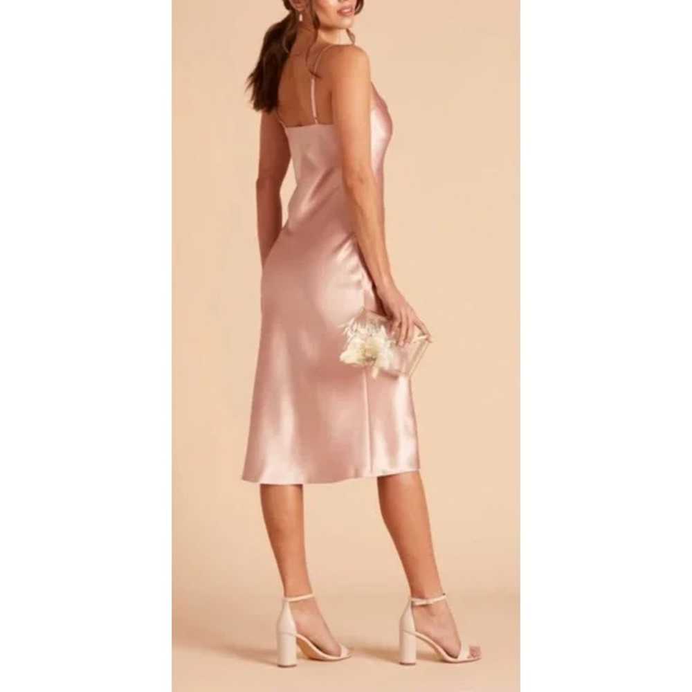 Birdy Grey Satin Slip Dress Pink Rose Gold Midi A… - image 4