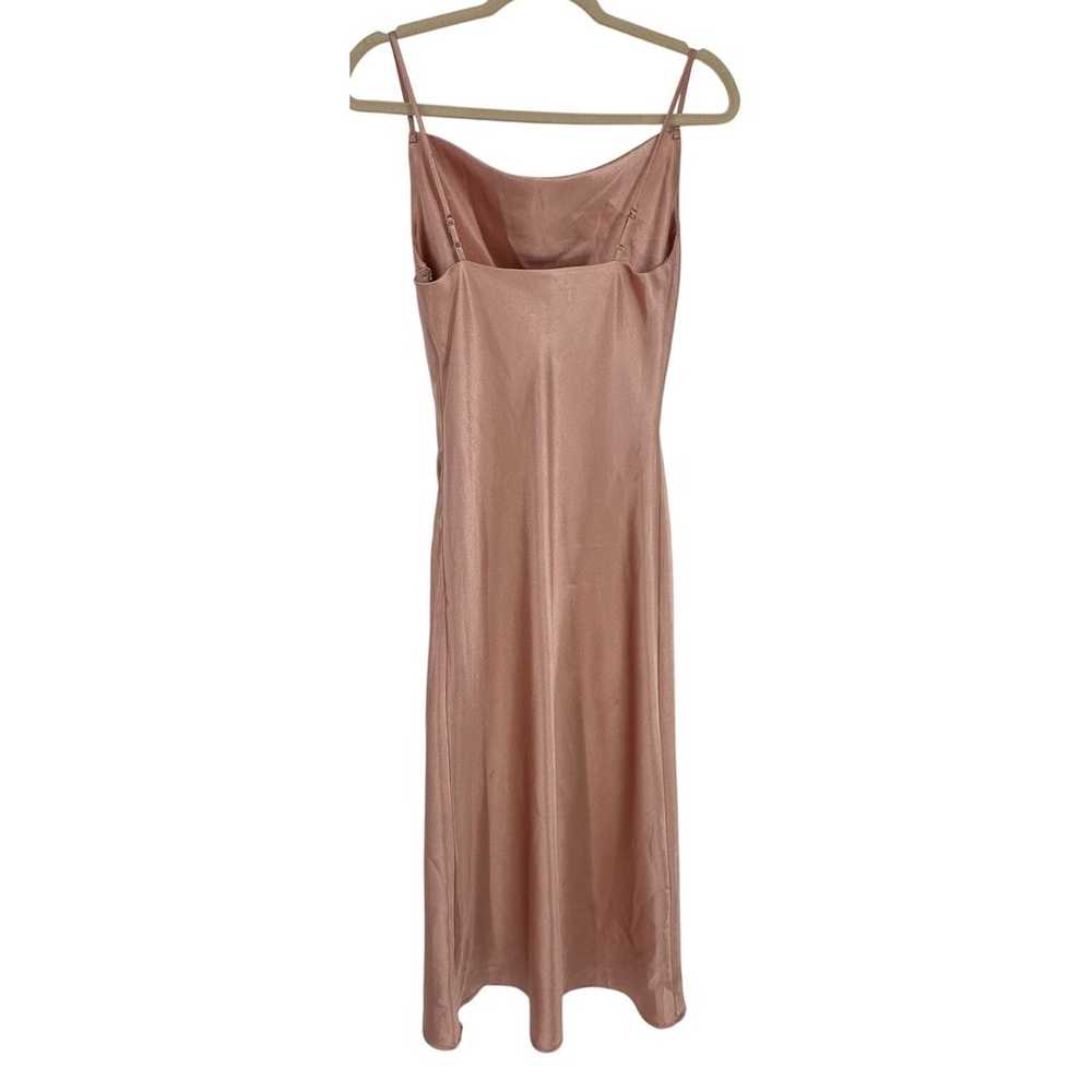 Birdy Grey Satin Slip Dress Pink Rose Gold Midi A… - image 5