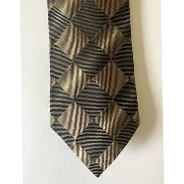 Alfani Silk Men's Necktie Featuring Bronze Tan Wh… - image 1