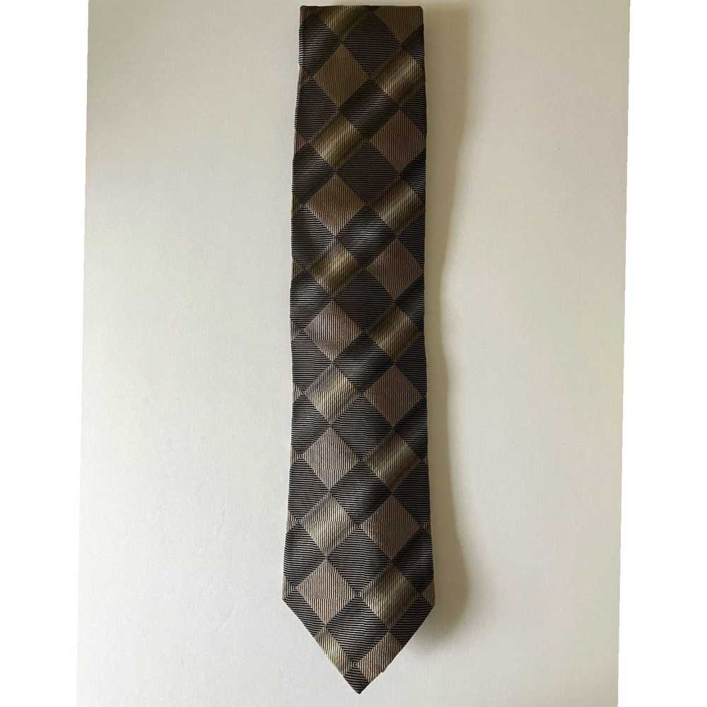 Alfani Silk Men's Necktie Featuring Bronze Tan Wh… - image 2