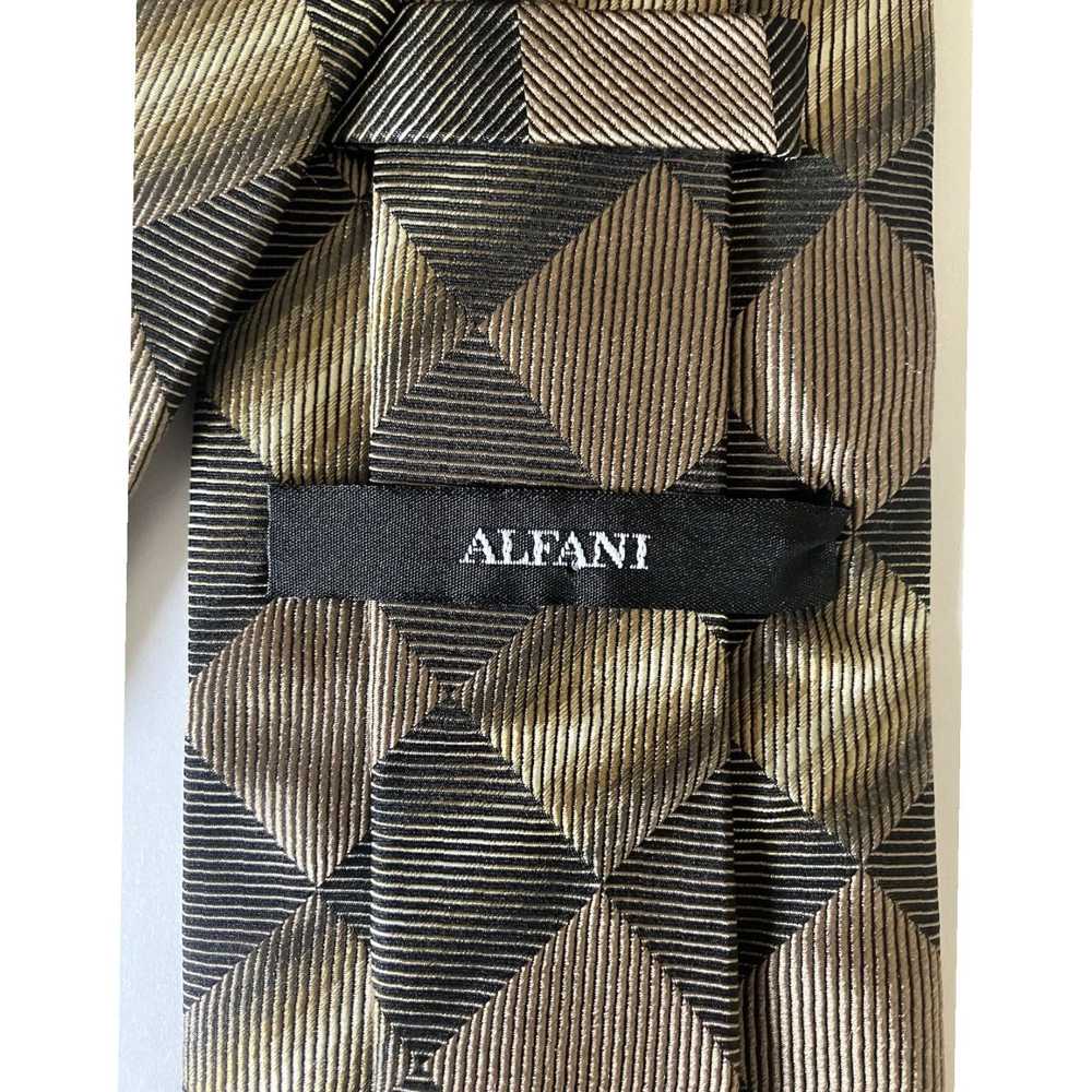 Alfani Silk Men's Necktie Featuring Bronze Tan Wh… - image 3