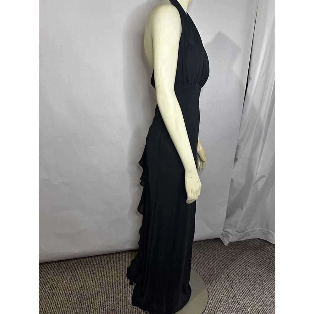 Betsy & Adam Black Chiffon 1990s Halter W/ Gather… - image 9