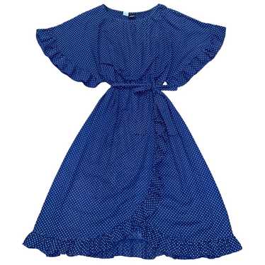 The Dress 14 Retro Polka Dot Blue Ruffle Flounce … - image 1