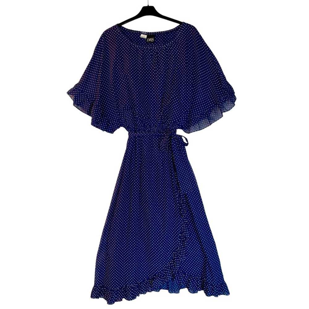 The Dress 14 Retro Polka Dot Blue Ruffle Flounce … - image 2