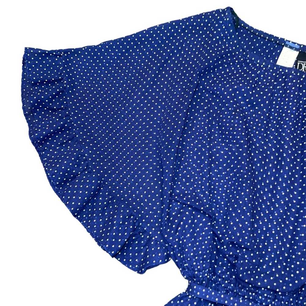 The Dress 14 Retro Polka Dot Blue Ruffle Flounce … - image 4