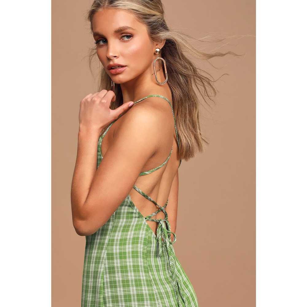 Lulus Plaid To Be Here Green Plaid Lace-Up Backle… - image 3