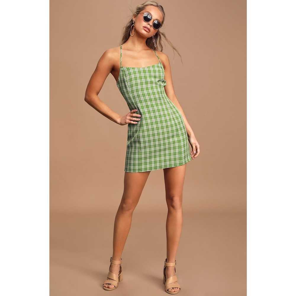 Lulus Plaid To Be Here Green Plaid Lace-Up Backle… - image 4