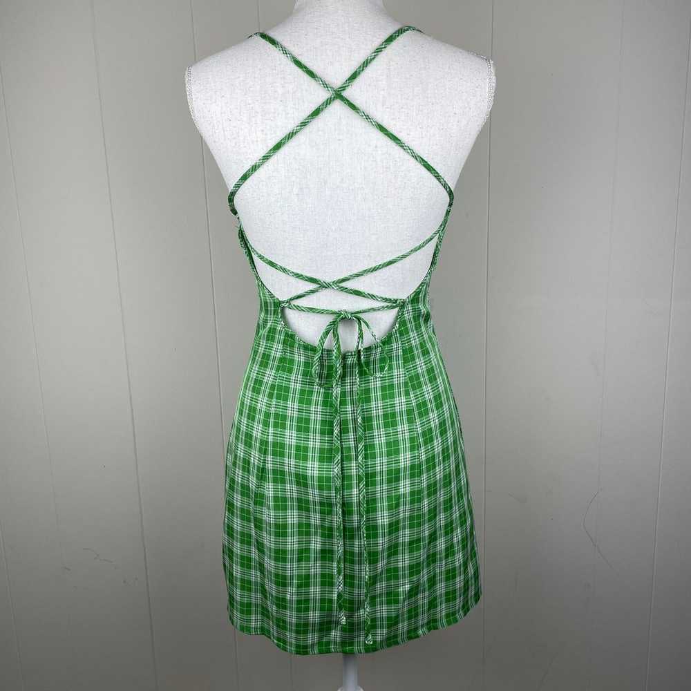 Lulus Plaid To Be Here Green Plaid Lace-Up Backle… - image 8