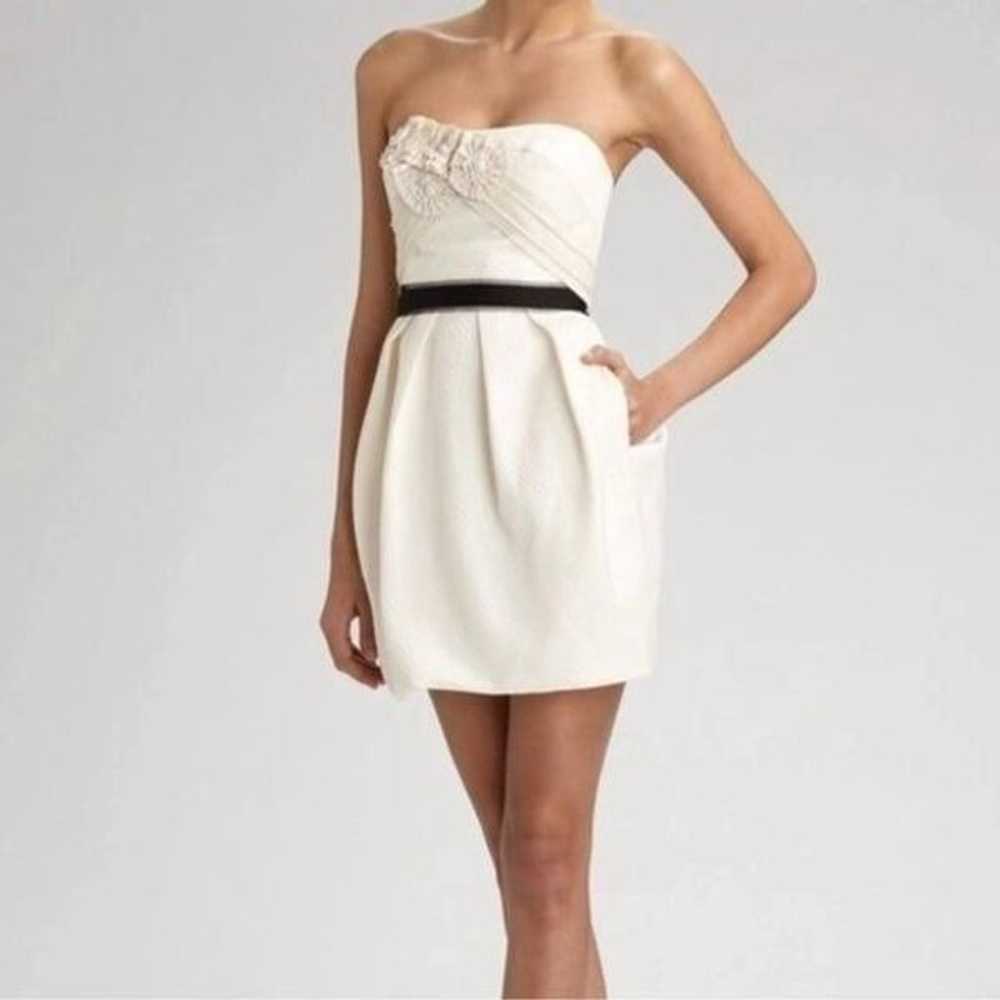 BCBGMaxazria Cream EWoven Empire Waist CNN6E598 s… - image 1