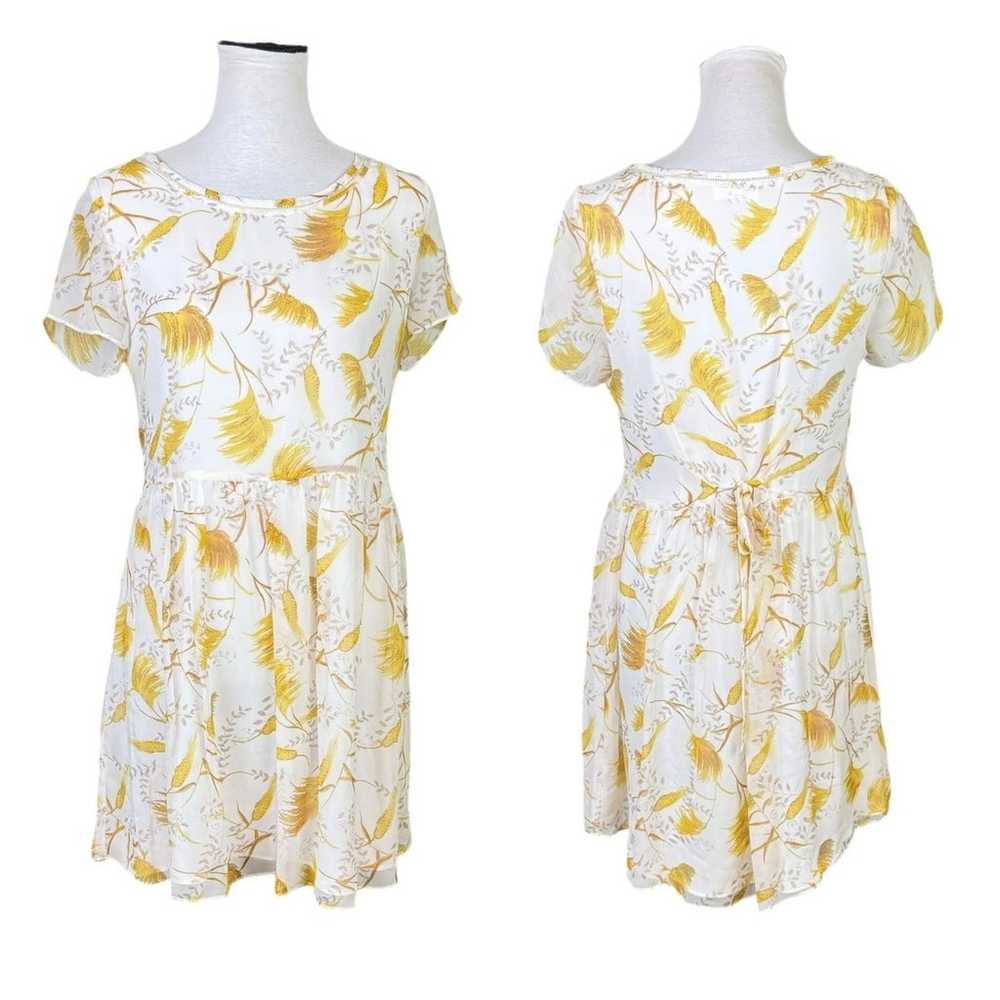 A loves A Gold Yellow Floral Wheat Novelty Print … - image 1