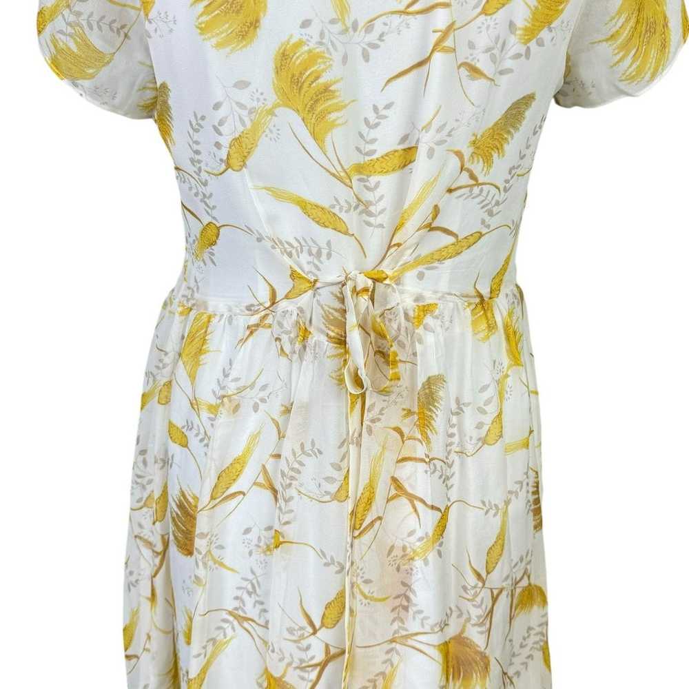 A loves A Gold Yellow Floral Wheat Novelty Print … - image 5