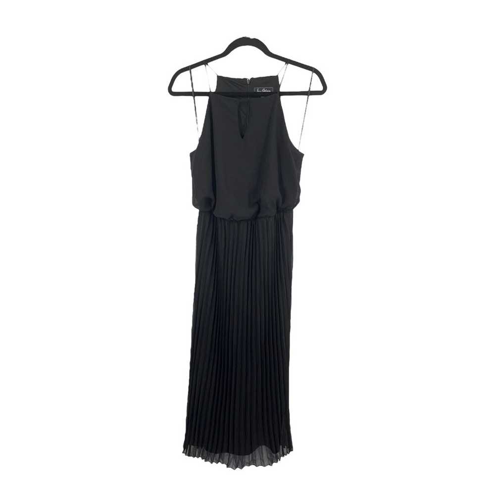 Sam Edelman dress black pleated front keyhole mid… - image 1