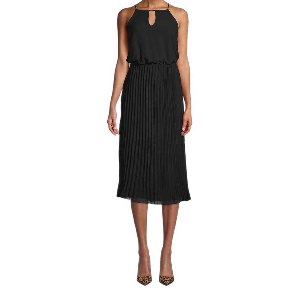 Sam Edelman dress black pleated front keyhole mid… - image 5