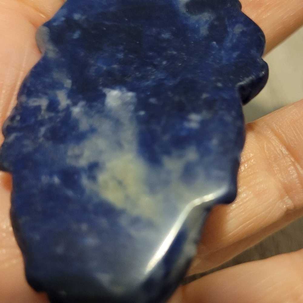 Carved Lapis Luzuli Goddess Pendant - image 3