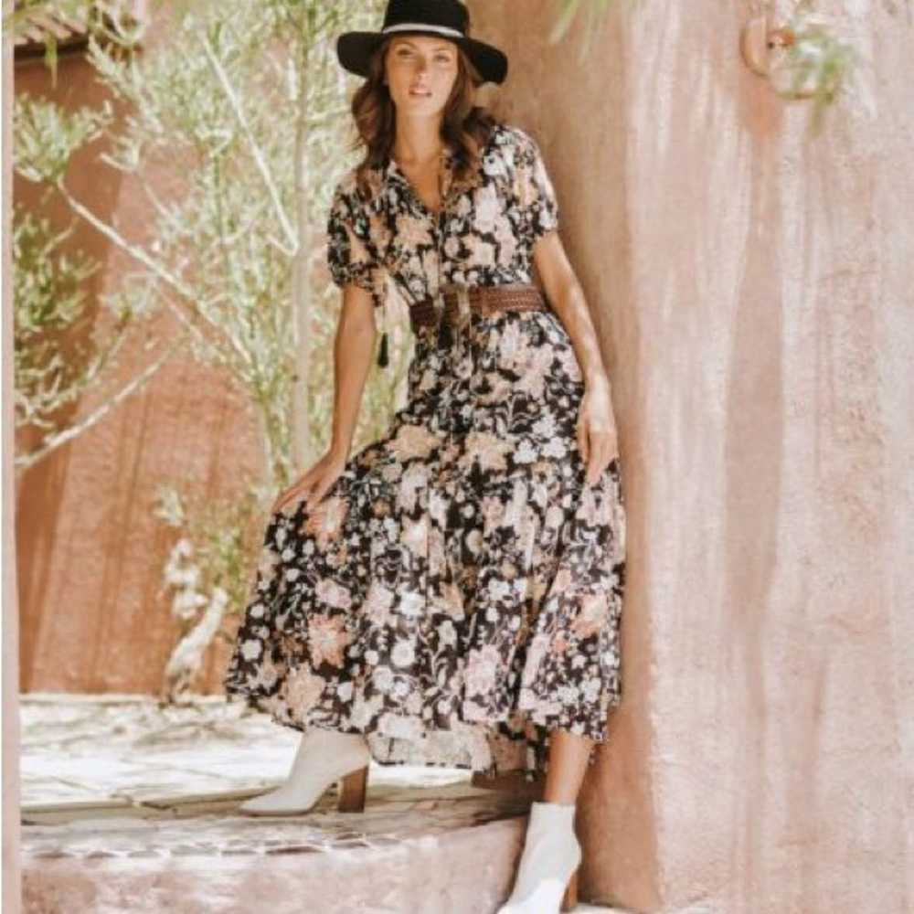 Elan Violetta Botanical Floral Print Maxi Dress - image 2