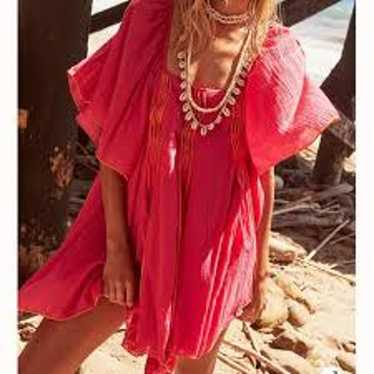 FREE PEOPLE Bright Pink Tunic Dress