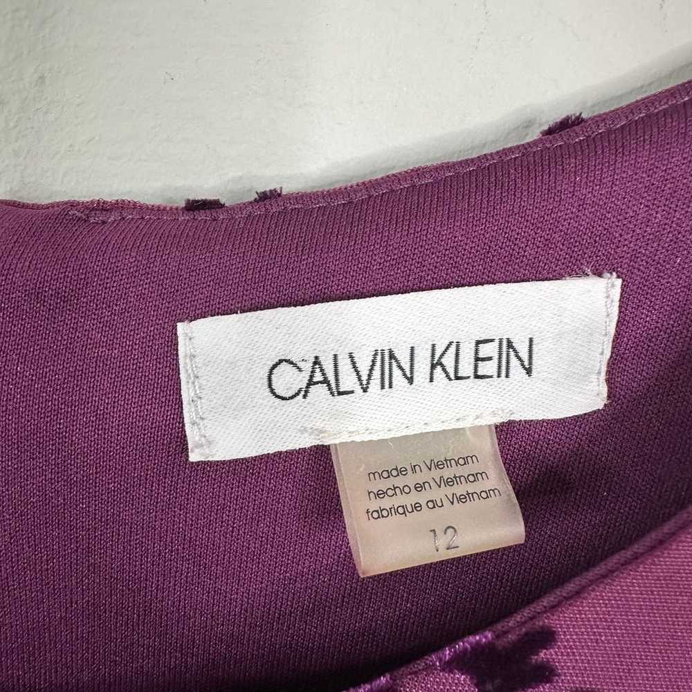 Calvin Klein Purple Velvet Burnout Flutter Sleeve… - image 3