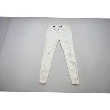 Vintage White Stretch Skinny Mid Rise Jeans for W… - image 1