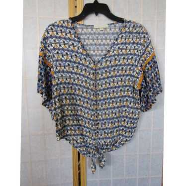 Vintage One World Raglan Short Sleeve Blouse in F… - image 1