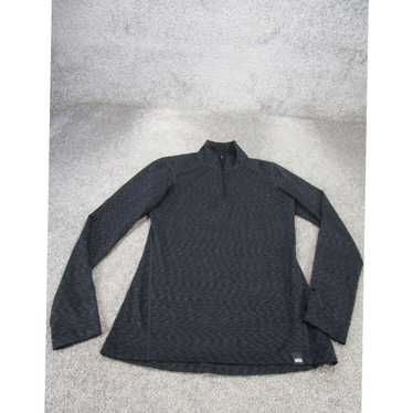 Vintage Womens Small Gray Stretch Long Sleeve 1/4… - image 1