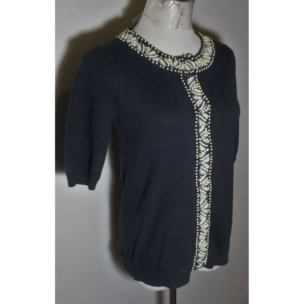 Isaac Mizrahi Navy Blue Beaded Cardigan Sweater w… - image 3