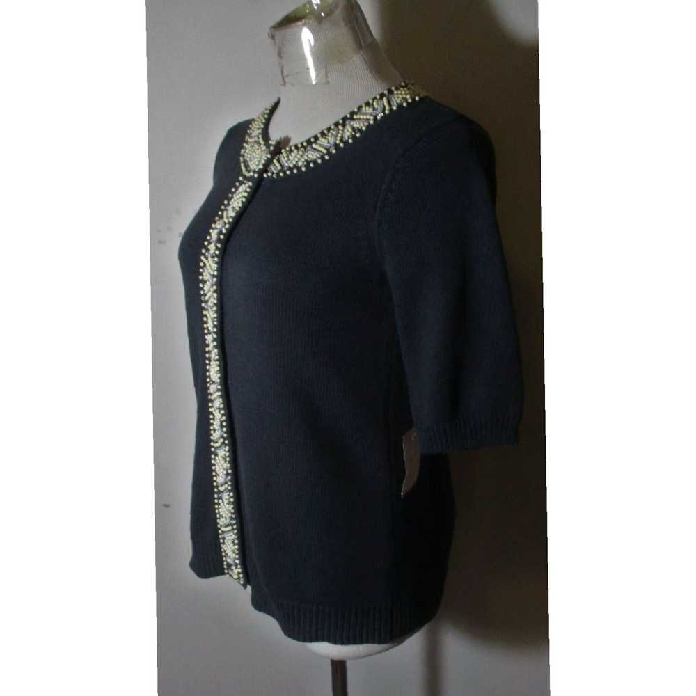 Isaac Mizrahi Navy Blue Beaded Cardigan Sweater w… - image 4