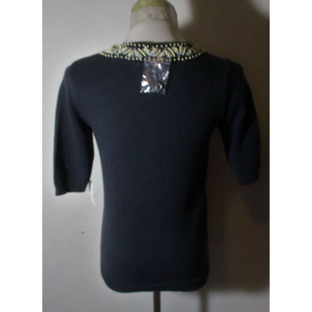 Isaac Mizrahi Navy Blue Beaded Cardigan Sweater w… - image 5